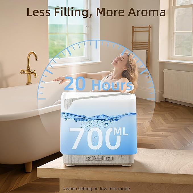 ASAKUKI 700 ml Premium Essential Oil Diffuser, 5 in 1 Ultrasonic Aromatherapy - Image 8