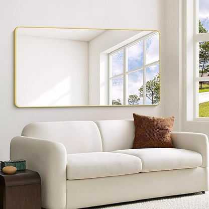 55"x36" Gold Bathroom Mirror, Large Rectangle Mirror, Rectangular Wall Mirror - Image 8