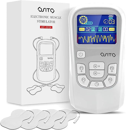 OSITO TENS Unit Muscle Stimulator Rechargeable Electronic Pulse Massager by OSITO
