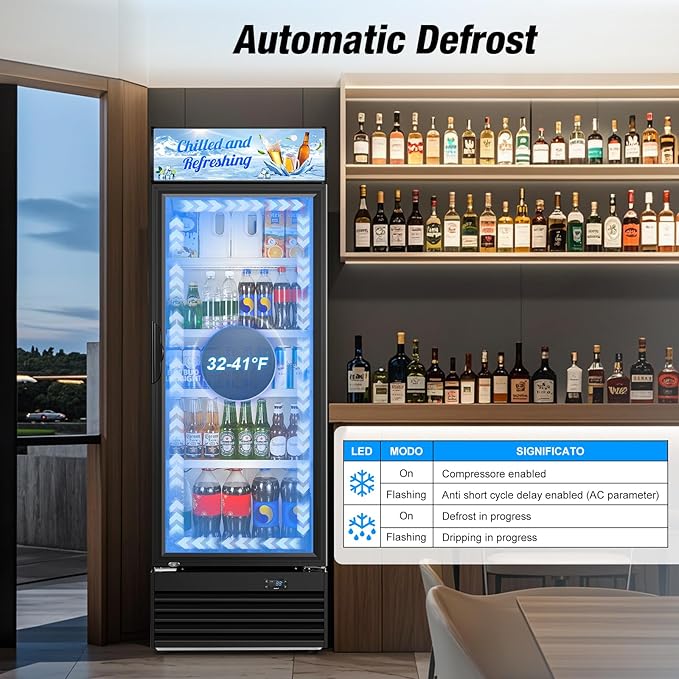 Commercial Beverage Refrigerator, 24 Inch Beverage Fridge, 15 Cu. Ft. Drink - Image 4