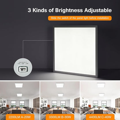 Mcacggo 2x2 LED Flat Panel Light Surface Mount, 40W-30W-20W & 3000K-4000K-5000K - Image 3