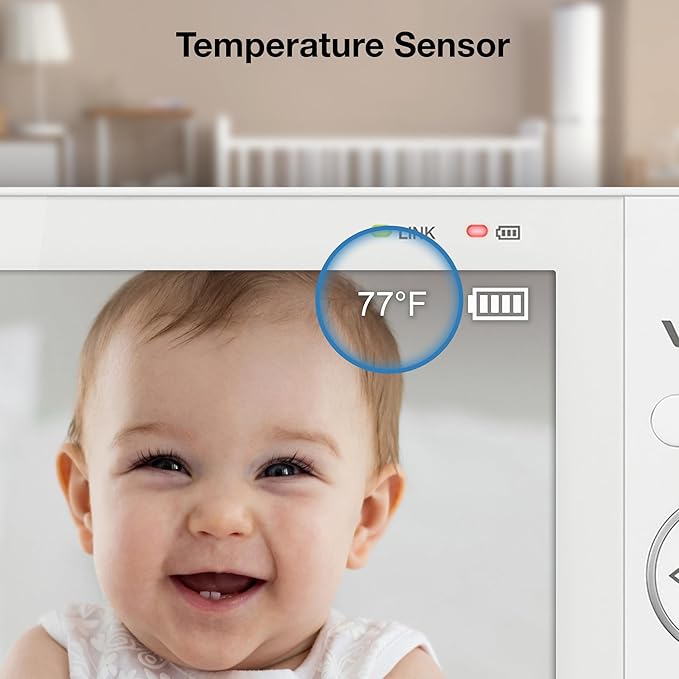 VTech Video Baby Monitor with 7" Color LCD Screen, Rechargeable Battery - Image 9
