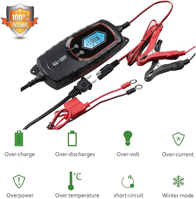 GOOSUO Car Trickle Battery Charger, Battery Maintainer Automatic, 6V 12V Fully - Image 3