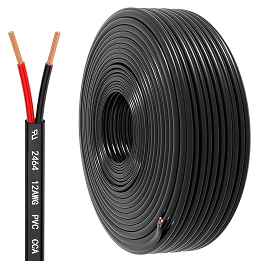12 Gauge Wire 2 Conductor Electrical Wire, 12 AWG 3.3mm² Wire PVC Cord by HONENCN