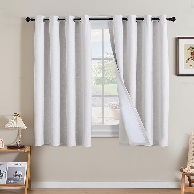 H.VERSAILTEX Linen Curtains 100% Blackout Curtains by HVERSAILTEX