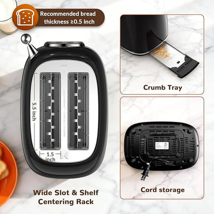 Mecity Toaster 2 Slice, Touch Screen Wide Slot Retro Toaster - Image 6
