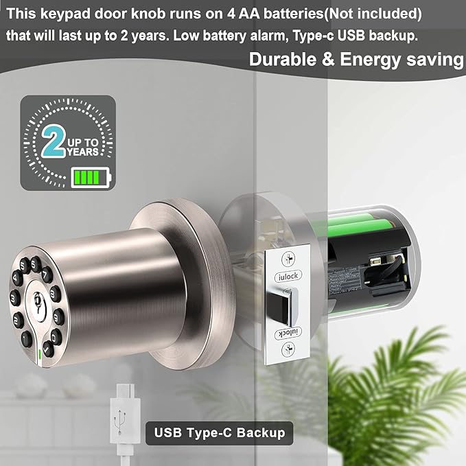 iulock Waterproof Electronic Door Knob - Image 5