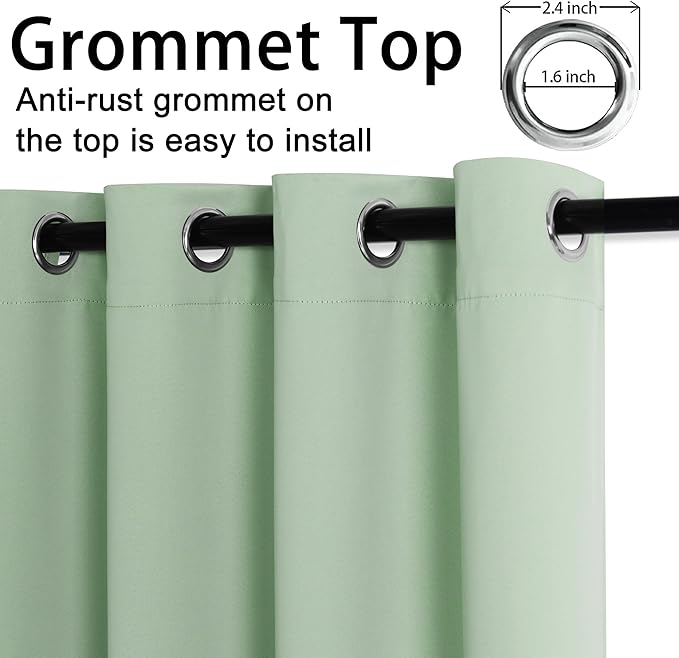 JIUZHEN Aqua Blackout Curtains - Image 5