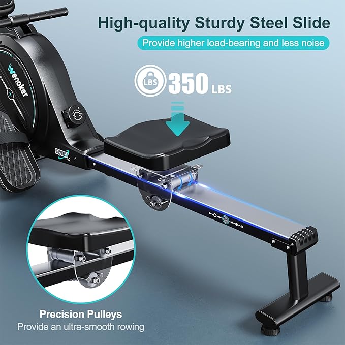 Rowing Machine for Home, Magnetic Rower Machine, 350 LB Weight Capacity - Image 6