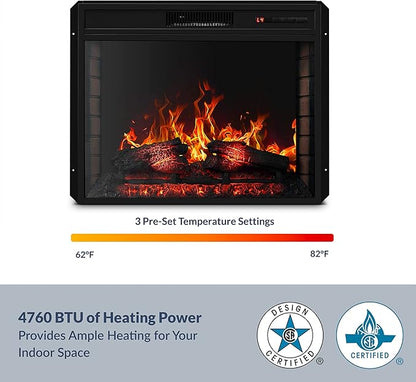 BELLEZE 28" Electric Fireplace, 1500 W 5000 BTU Space Heater - Image 4