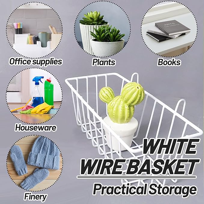 3PCS Wire Baskets, Metal Wire Storage Basket, Wall Hanging Bin and Display - Image 4
