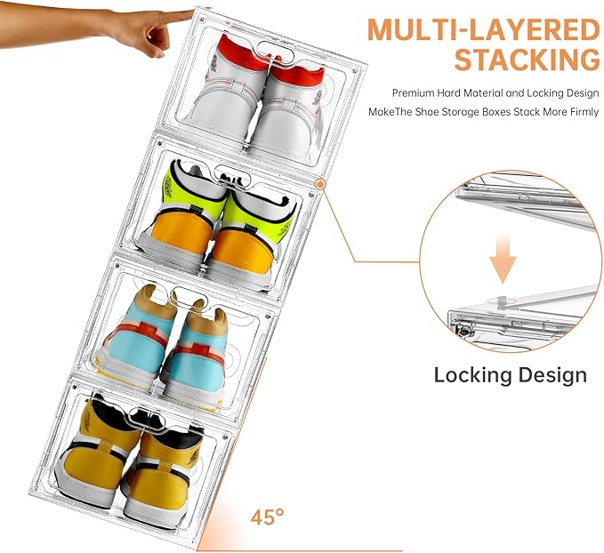 6 Pack Large Shoe Storage Box, Shoe Containers - Image 4