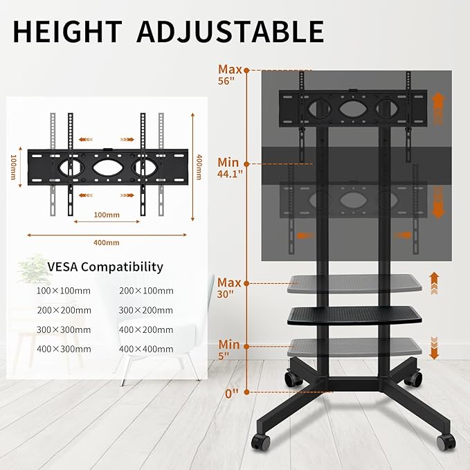 Solid Grace Rolling TV Stand - Image 6