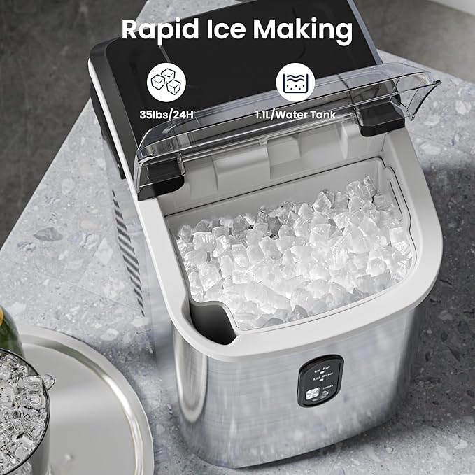 Antarctic Star Nugget Ice Makers Countertop, Portable Ice Maker Machine - Image 3