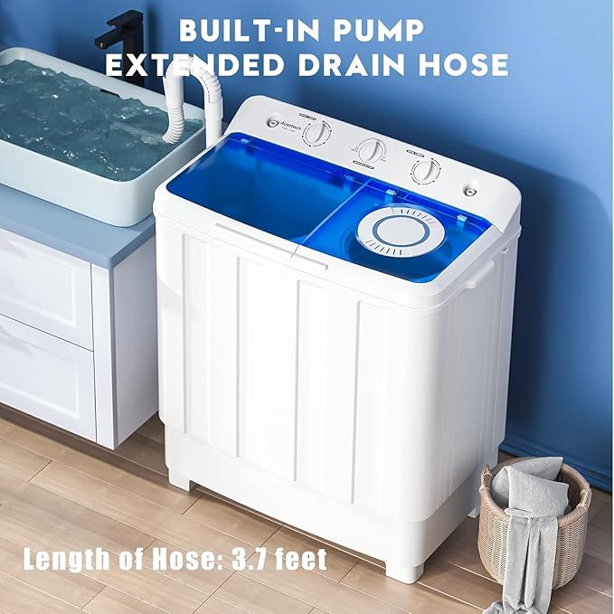 Auertech Portable Washer and Dryer Combo, 28 Lbs Twin Tub Washing Machine - Image 4