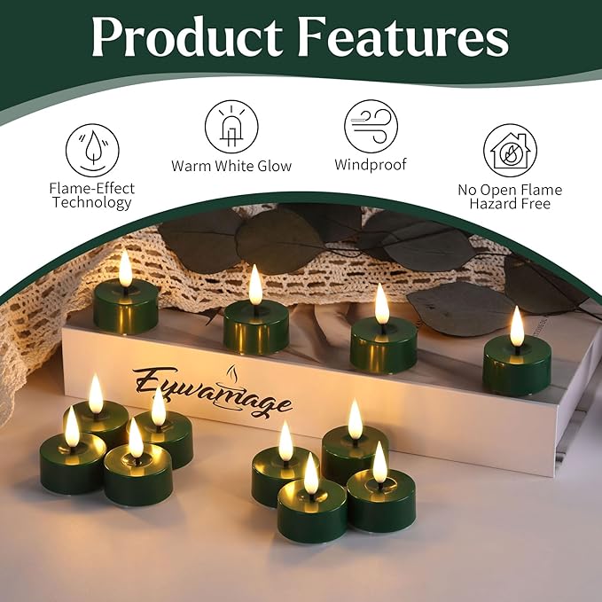 Eywamage Green Christmas LED Tealights - Image 5