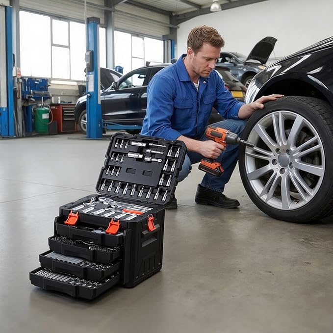 VEVOR Mechanics Tool Set, 297-Piece Mechanic Tool Kit, 1/4 in, 3/8 in, and 1/2 - Image 8