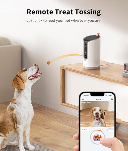 2K Pet Camera Treat Dispenser, 360°View Dog Camera - Image 2