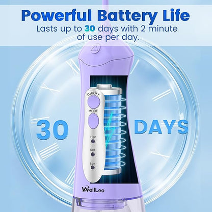 WellLeo Water Flosser for Teeth, Portable Oral Irrigator Rechargeable Water - Image 3
