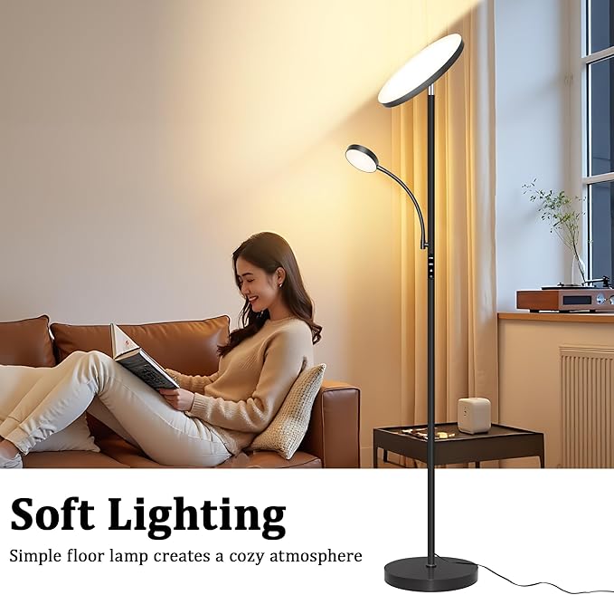 Floor Lamp-42W/4200LM Super Bright Floor Lamp, Dimmable 2-in-1 LED Floor Lamp - Image 6