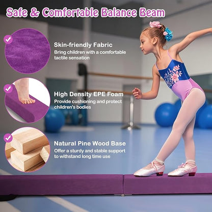 Giantex 7FT/8FT/9FT Balance Beam, Folding Gymnastics Beam w/Carry Handles - Image 4