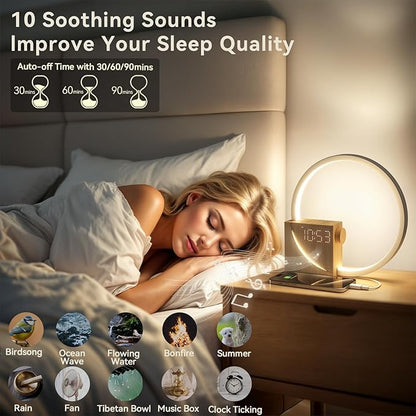 Vivilumens Sunrise Alarm Clock Sound Machine Nightlight, Gradual Wake Up Light - Image 2