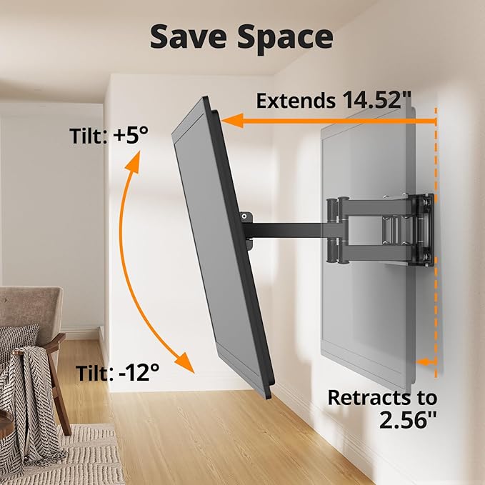 IWORKBOARD 50 55 65 inch Full Motion TV Wall Mount - Image 5