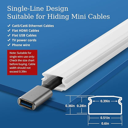136in Cord Hider for Wall Mount TV, YCLYC 8Pack Cable Hider Kit, Paintable - Image 2