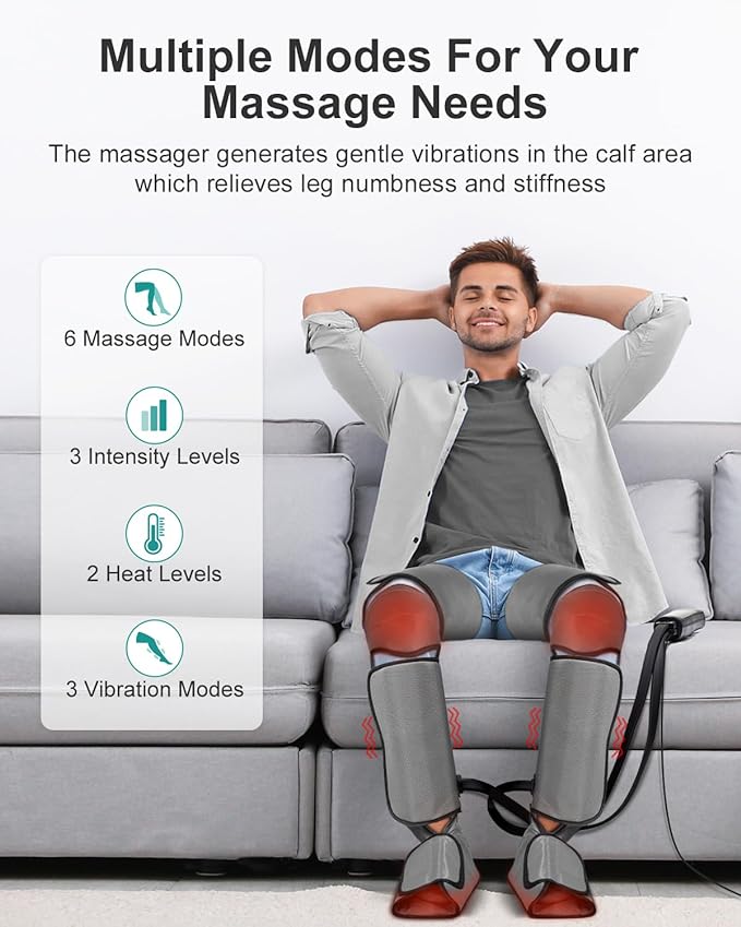 Nekteck Leg Massager for Circulation and Pain Relief, Air Compression Foot Calf - Image 2