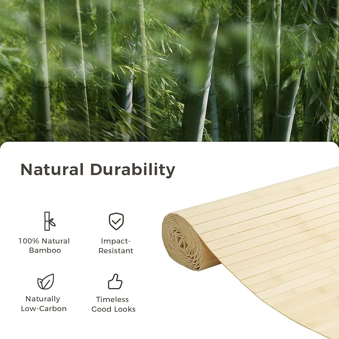 OUZUGIE 2 Pack 96x24 Inch Natural Bamboo Wall Panel – Raw Pole Wrap Paneling - Image 7