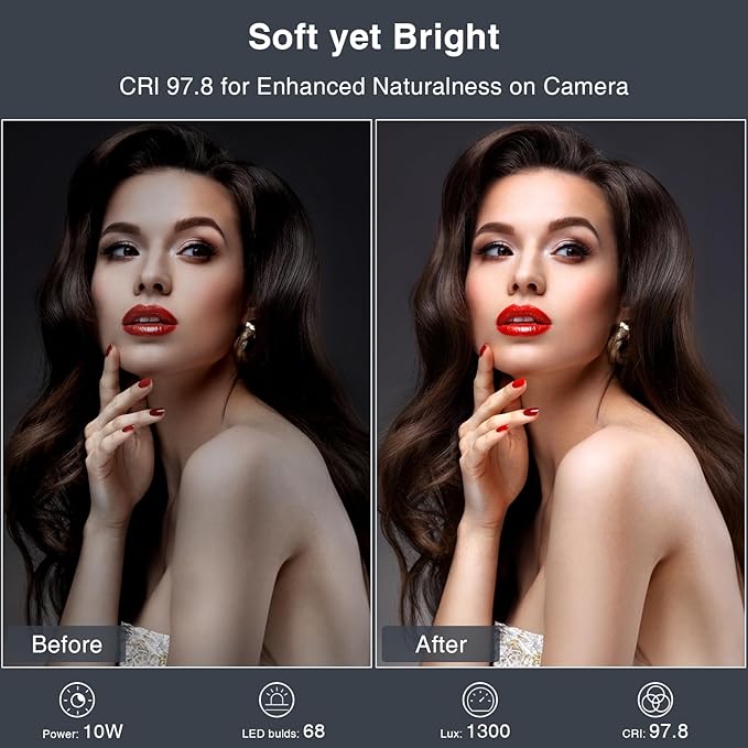 Lighting for Video Calls, 30 Light Modes Video Conference Light, Desk Ring Light - Image 2