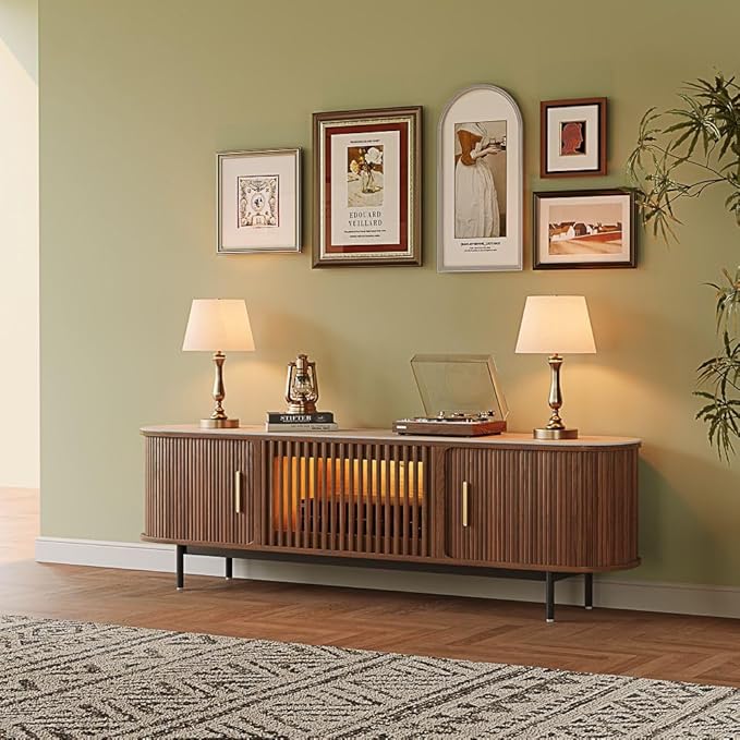 POVISON Fully-Assembled Mid Century Modern Black TV Stand by POVISON
