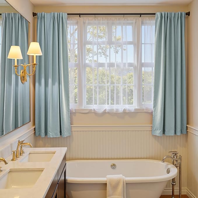 Lazzzy Velvet Blackout Curtains Thermal Insulated Room Window Drapes Super Soft - Image 5