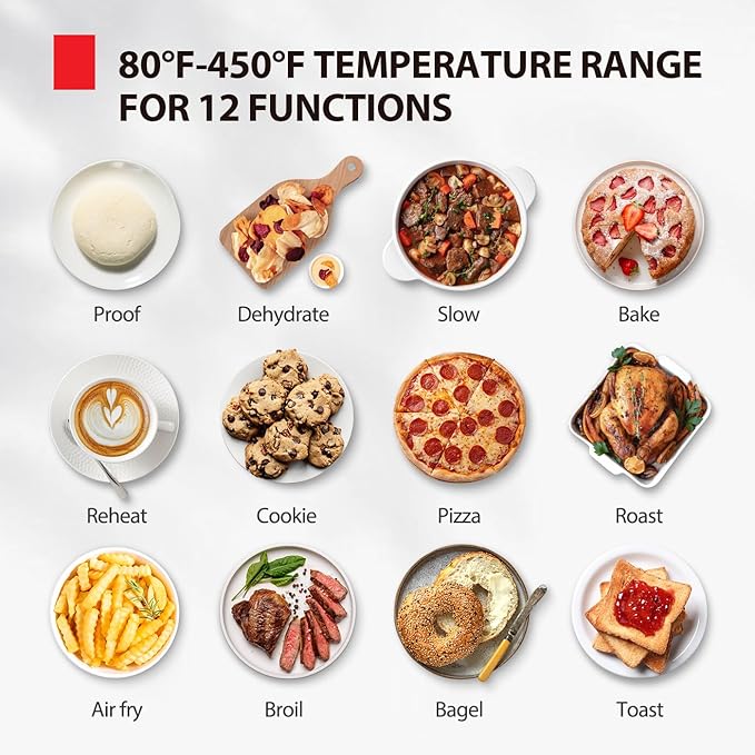 TOSHIBA ChefFry Air Fryer Toaster Oven Combo, 12-in-1 Convection Countertop Oven - Image 5