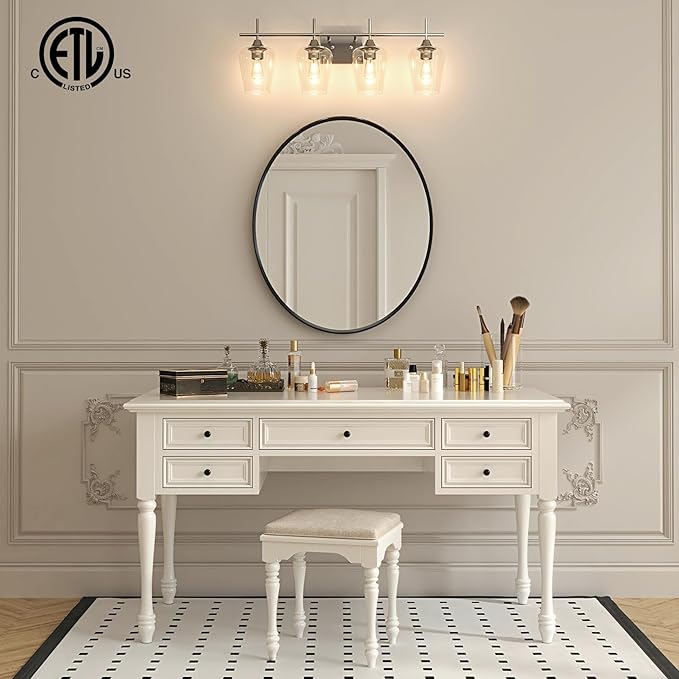 VONLUCE Bathroom Vanity Light, 4 Light Bathroom Light Fixture Over Mirror - Image 2