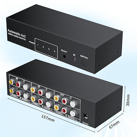 BolAAzuL RCA Switch Splitter 4 in 2 Out - Image 7