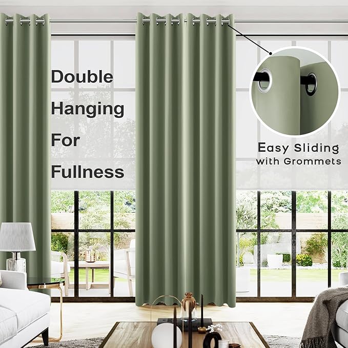 KOUFALL 96 Inches Long Curtains Drapes - Image 2