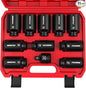 1/2 Drive Deep Impact Socket Set: 11-Piece Metric Size Wheel Axle Nut Wrench by SEDY