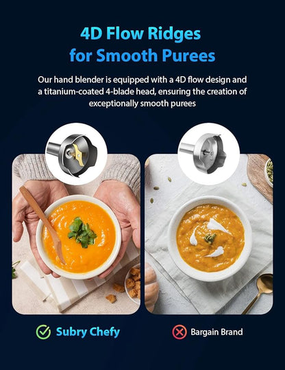 2025 New 1000W Immersion Blender Handheld – 25-Speed, Stainless Steel, Hand - Image 6