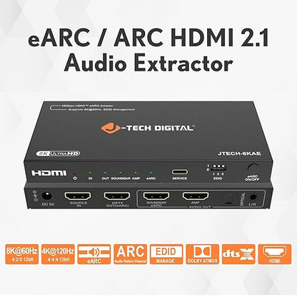 J-Tech Digital 8K HDMI Audio Extractor - Image 2