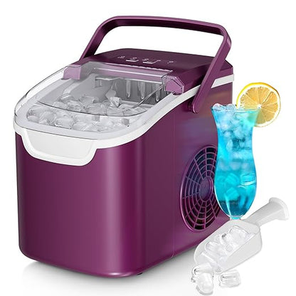 Countertop Ice Maker, 26 lbs/Day ice Production, 2 Sizes, 8 ice Cubes in 6 by AntarcticStar