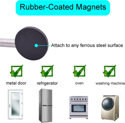YYST Type A 16"-39.5" Magnetic Curtain Rod for Metal Door,Magnetic Window Café, French Door Sash Rod W Magnets (Black -1)