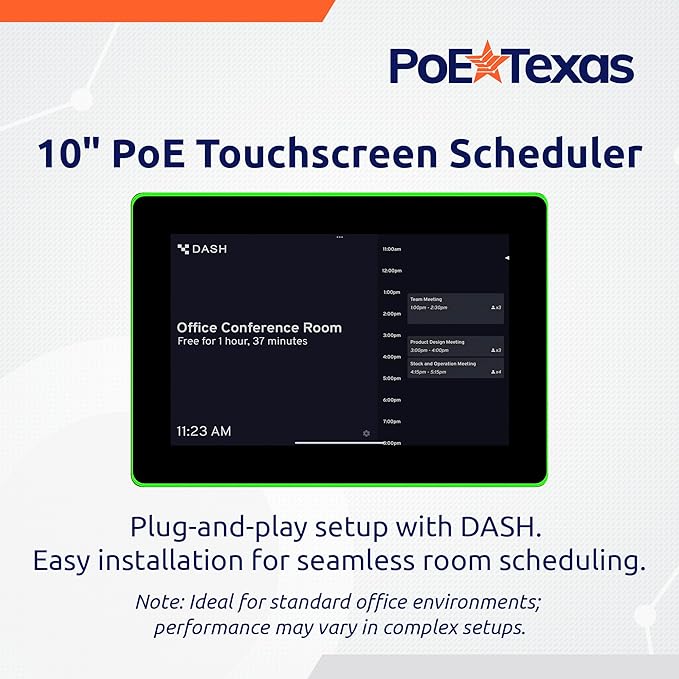 PoE Texas 10" Touchscreen Meeting Room Scheduler Tablet - Image 2