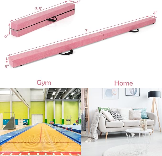 Giantex 7FT/8FT/9FT Balance Beam, Folding Gymnastics Beam w/Carry Handles - Image 6