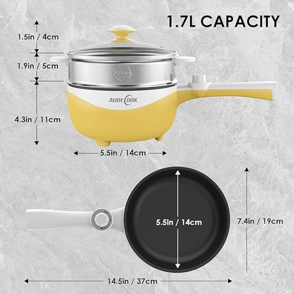 Audecook Hot Pot Electric, 1.7L Mini Electric Skillet Portable Nonstick Sauté - Image 6