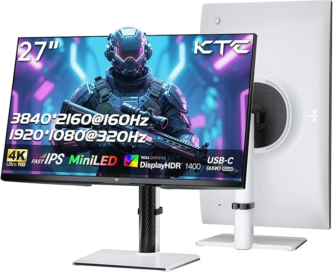 KTC 27 Inch 4K MiniLED Gaming Monitor, UHD 3840x2160 Dual Mode, HDR 1400 by KTC