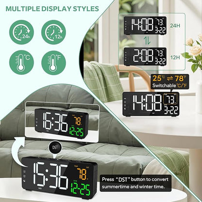 EVILTO Digital Alarm Clocks for Bedrooms, RGB Desk Clock - Image 6