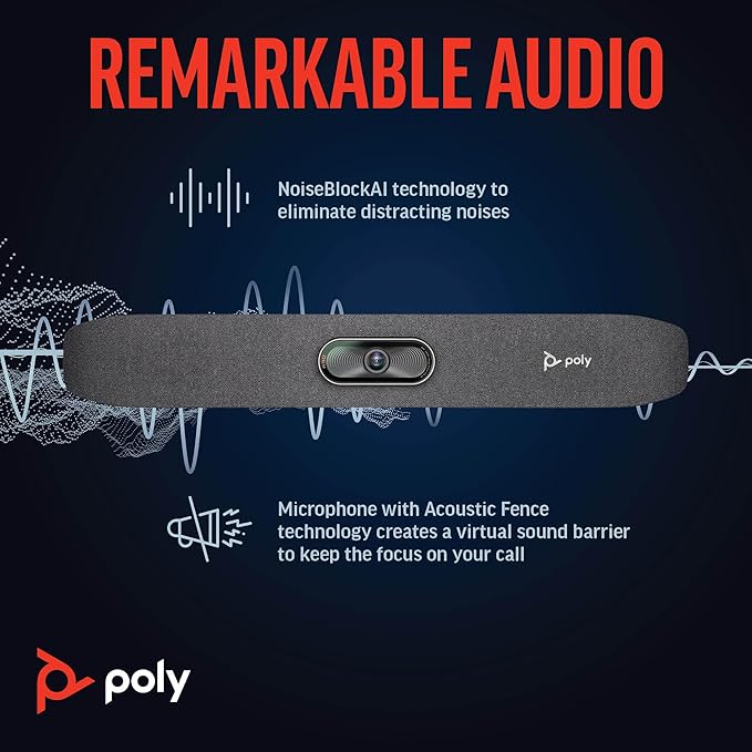 Poly Studio R30 4K Video Conferencing Bar – Camera, & Speaker - Image 5