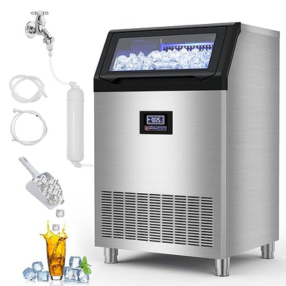 Commercial Ice Maker Machine 350 Lbs/24H, 60 Lbs Ice Bin, Undercounter Ice by Velieta-SpecialistinFridge