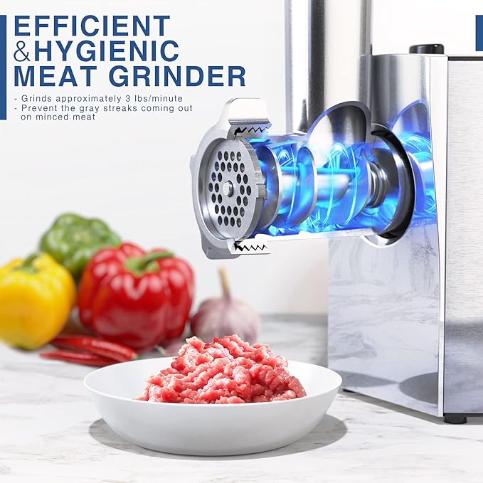 CHEFFANO Meat Grinder, 2600W Max Stainless Steel Meat Grinder Electric - Image 4